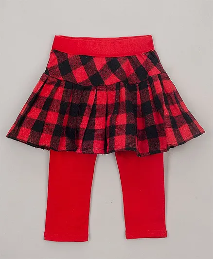 The Sandbox Clothing Co Checkered Full Length Skeggings - Red