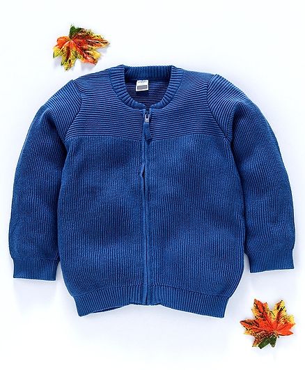 LC Waikiki Solid Full Sleeves Sweater - Dark Blue