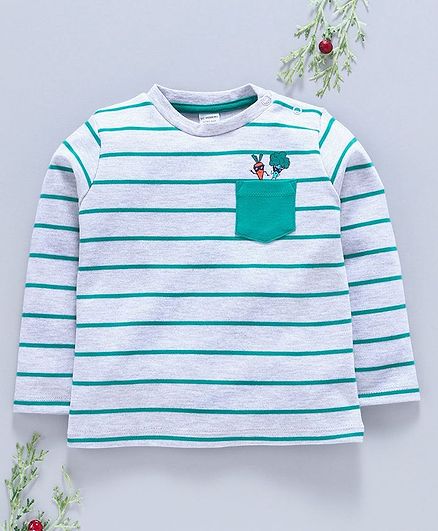 LC Waikiki Striped Full Sleeves T-Shirt - Green