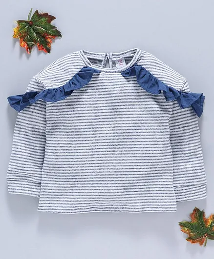 LC Waikiki Striped Full Sleeves Top - Blue