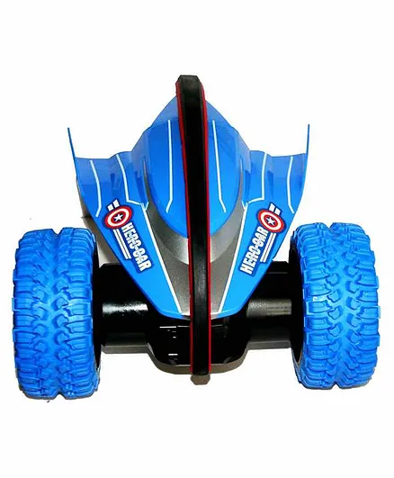 Planet of Toys 360° Bouncing Rotation Devil Fish Crazy Gyro Monster Car With Light Effect - Blue