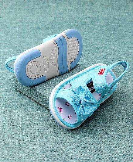 Cute Walk by Babyhug Sandals Bow Applique - Blue