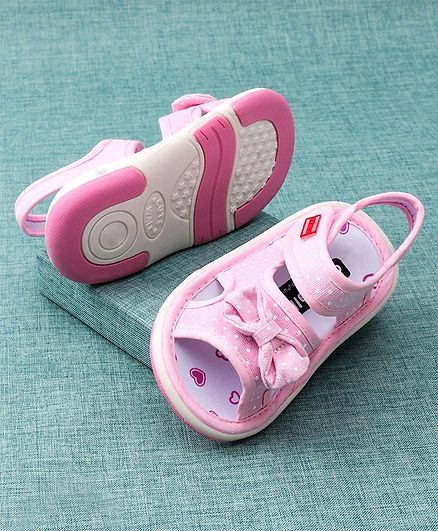 Cute Walk by Babyhug Sandals Bow Applique - Light Pink