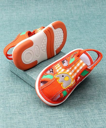 Cute Walk by Babyhug Sandals Elephant Patch - Orange