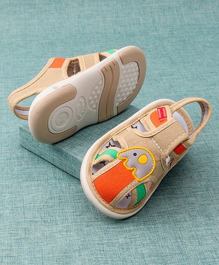 Cute Walk by Babyhug Sandals Elephant Patch - Beige