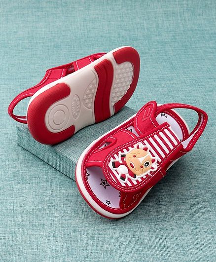 Cute Walk by Babyhug Sandals Cow Patch - Red