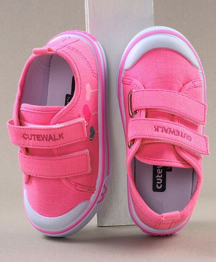 Cute Walk by Babyhug Solid Colour Casual Shoes - Pink
