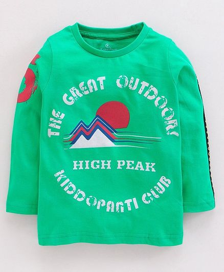 Kiddopanti The Great Outdoor Club Sunrise Print Full Sleeves T-Shirt - Mint Green