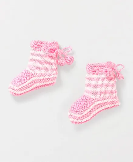 MayRa Knits Striped Socks - Pink