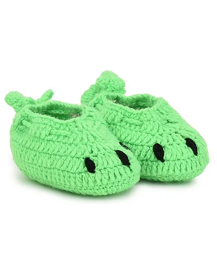 MayRa Knits Solid Booties - Green