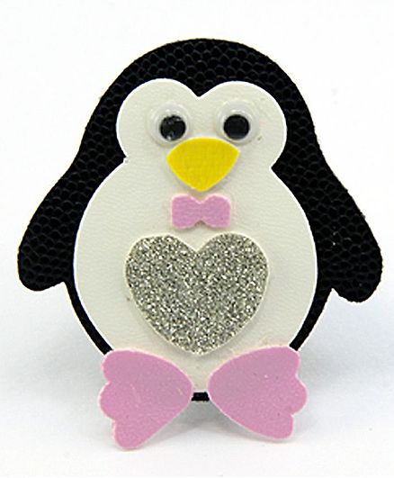 Aye Candy Penguin Theme Alligator Clip - White & Black