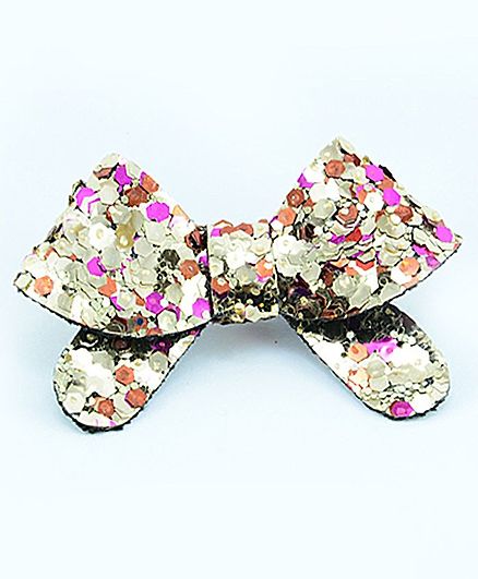 Aye Candy Sequined Bow Design Alligator Clip - Multicolor