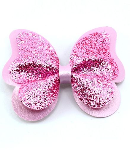 Aye Candy Sequined Butterfly Design Alligator Clip - Pink