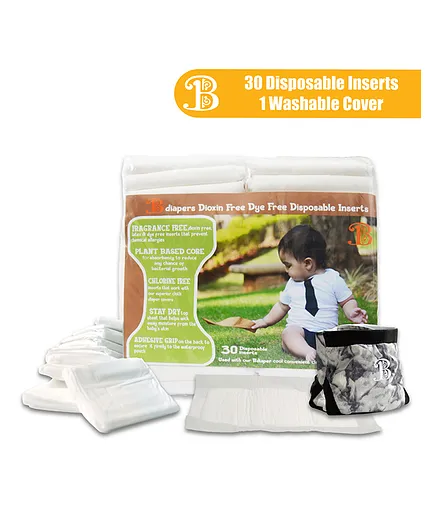 Bdiaper Hybrid Cloth Diaper Cover With Disposable Insert Nightsky Design Extra Large - Multicolor