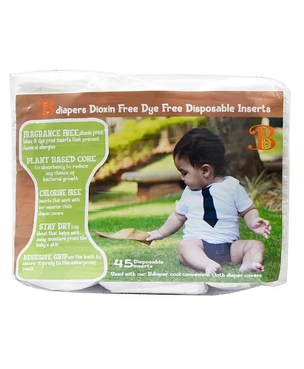 Bdiaper Disposable Chemical Free Nappy Pads - 45 Pieces