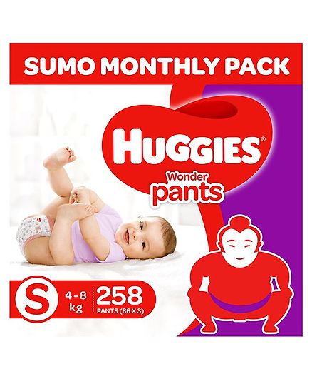 Huggies Wonder Pants Diapers Sumo Pack Small Size - 258 Pieces