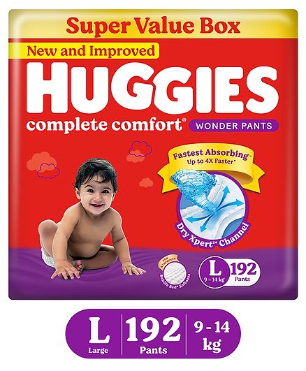 Huggies Wonder Pants Diapers Sumo Pack Large Size - 192 Pieces
