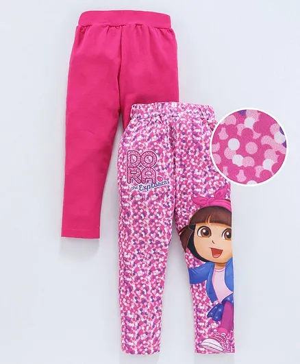 Birthday Girl Full Length Leggings Dora Print Pack of 2 - Fuchsia