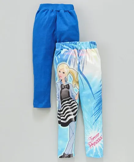 Birthday Girl Full Length Leggings Forever Princess Print Pack of 2 - Blue