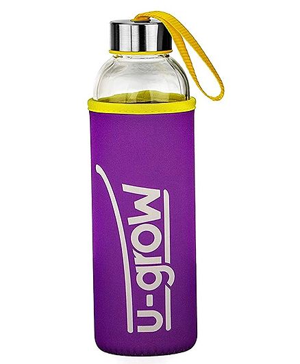 U-Grow Glass Bottle with Thermally Insulated Purple Cover - 520 ml