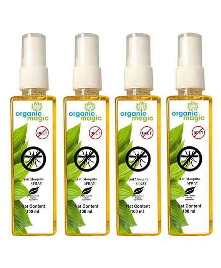 Organic magic Mosquito repellents Spray - Pack of 4
