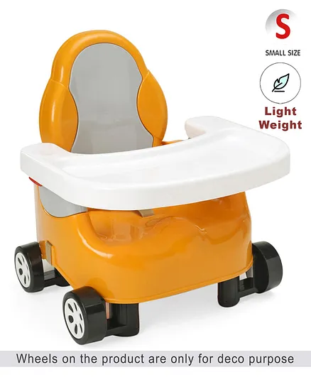 Baby Booster Seat with Adjustable Height - Orange Grey