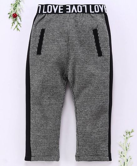 Kookie Kids Full Length Checked Lounge Pant - Black