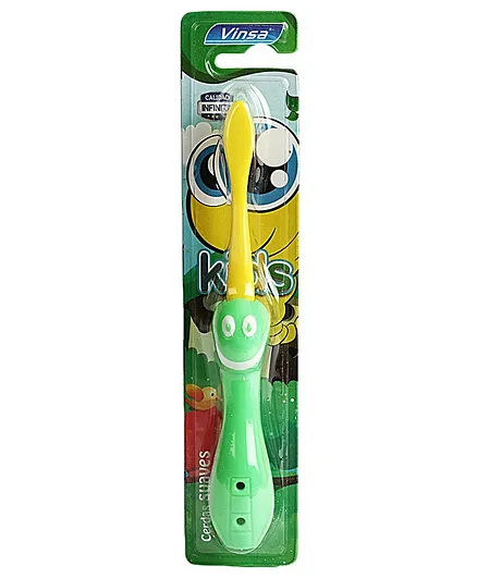 PASSION PETALS Smile Design Foldable Toothbrush - Green Yellow