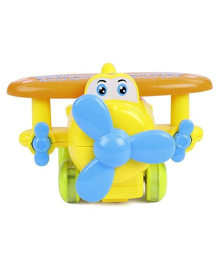 Friction Cartoon Toy Plane - Yellow Blue