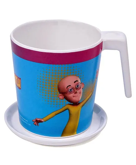 Servewell Motu Patlu Print Mug & Luna Coaster Set - Blue
