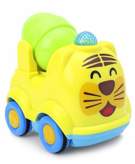 Tiger Face Push & Go Friction Vehicle - Green Yellow