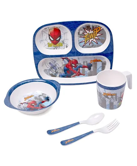 Servewell Feeding set Spider Man Theme Pack of 5 - Blue