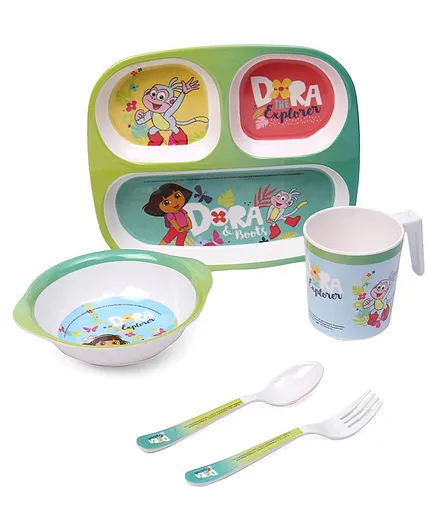 Dora Print Feeding Set of 5 - Multicolour