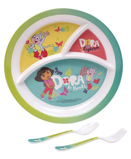 Dora Print Kids Feeding Set of 3 - Multicolour