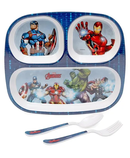 ervewell Feeding set Avengers Theme Pack of 3 - Blue