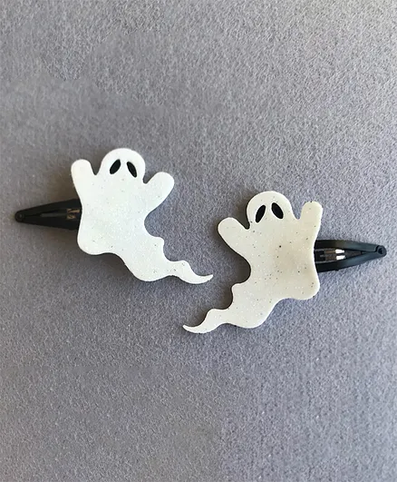 Kalacaree Ghost Theme 1 Pair Of Hair Clip - White