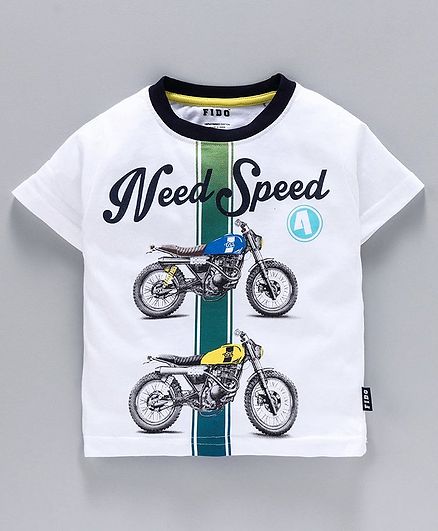 Fido Half Sleeves T-Shirt Skating Print - Yellow