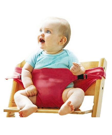 Magic Seat Baby Portable Safety Seat Belt for Feeding Baby - Maroon Red