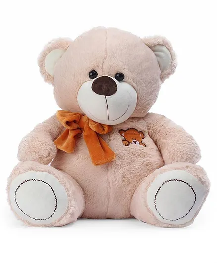 Dimpy Stuff Teddy Bear With Bow Peach - Height 40 cm