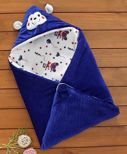 ZOE Hooded Fleece Wrapper Cum Blanket - Purple