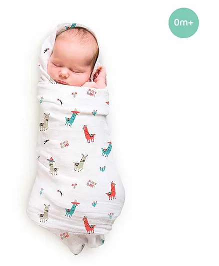 Rabitat Pamper Soft Bamboo Swaddle No Prob Lama - Multicolor
