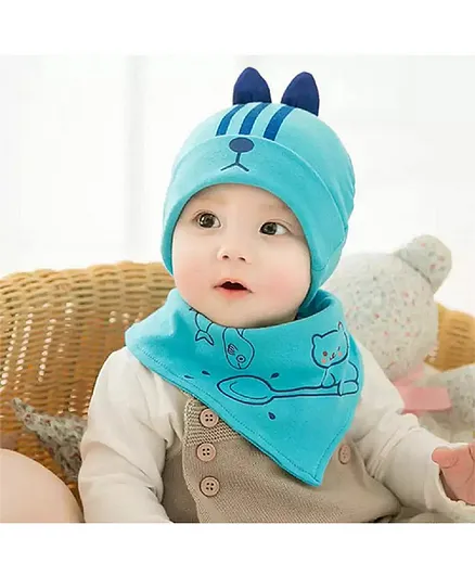 Ziory Small Snail Horn Cap With Bib - Blue