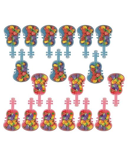 Passion Petals Fruits Mini Erasers In Guitar Set of 18 - Pink Blue
