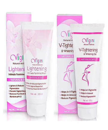 Vigini V-Tightening Gel And Lightening intimate wash - 100 ml Each