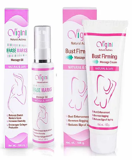 Vigini Erase Marks Oil And Bust firming Cream Combo Pack - 100 ml Each