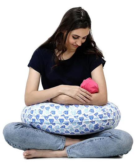 Meukebaby Feeding Pillow Boat Print - Blue