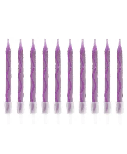 Party Anthem Spiral Candles Purple - 10 Pieces