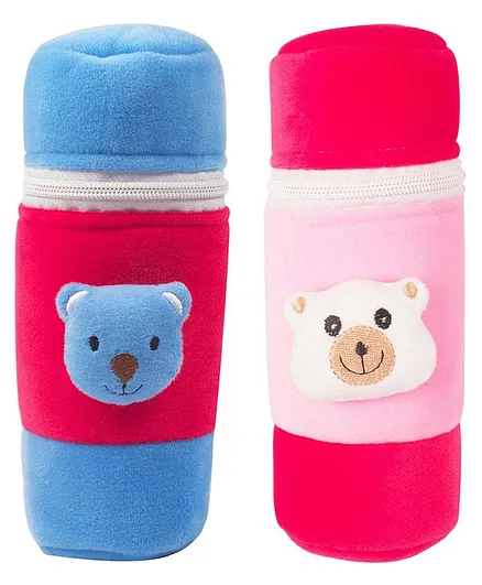 Ole Baby Velvet Bottle Covers Pack of 2 Red Blue - 500 ml