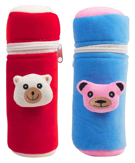 Ole Baby Velvet Bottle Covers Pack of 2 Red Blue - 500 ml