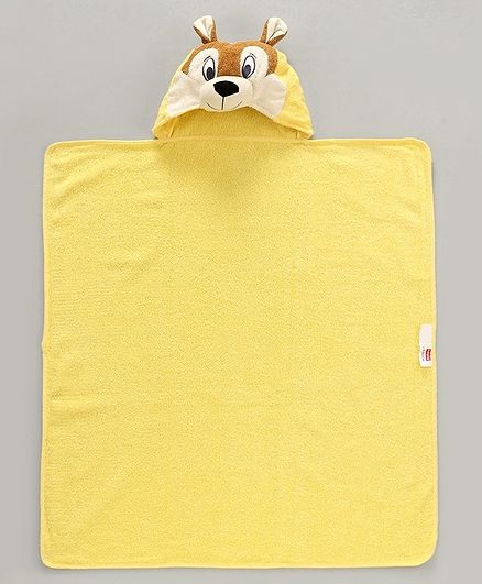 Babyhug 3D Hooded Bath Towel - Yellow